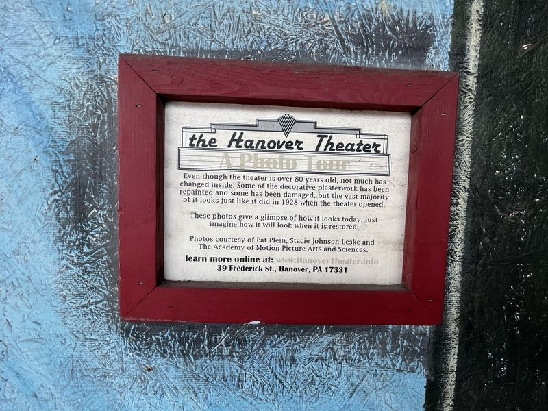 The Hanover Theater Marker image. Click for full size.