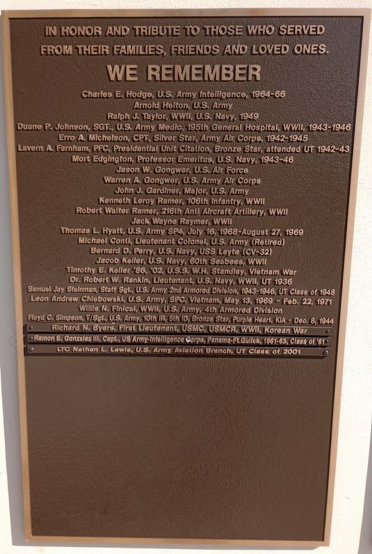 We Remember Marker. Click for full size. We Remember Marker image. Click for full size.