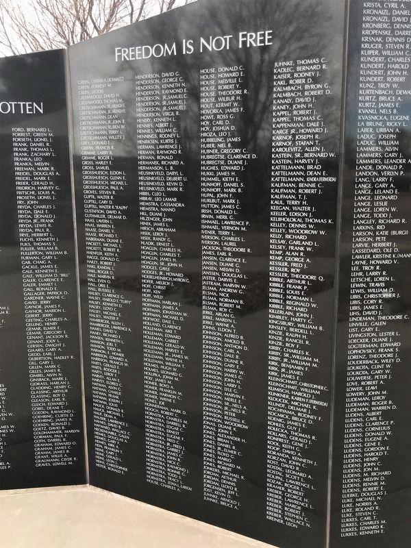 Springfield Veterans Memorial (wall 3). Click for full size. Springfield Veterans Memorial (wall 3) image. Click for full size.