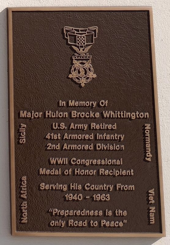 Major Hulon Brocke Whittington Marker image. Click for full size.