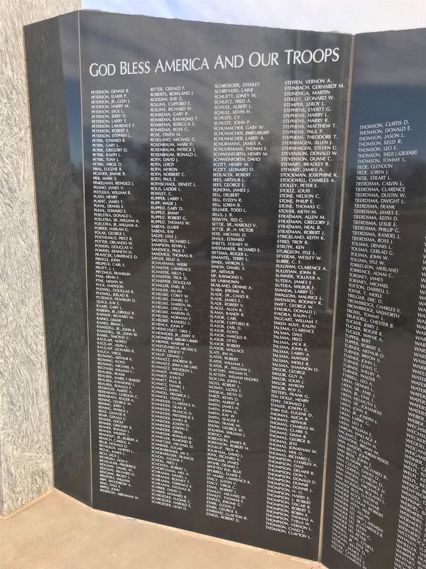 Springfield Veterans Memorial (wall 5). Click for full size. Springfield Veterans Memorial (wall 5) image. Click for full size.
