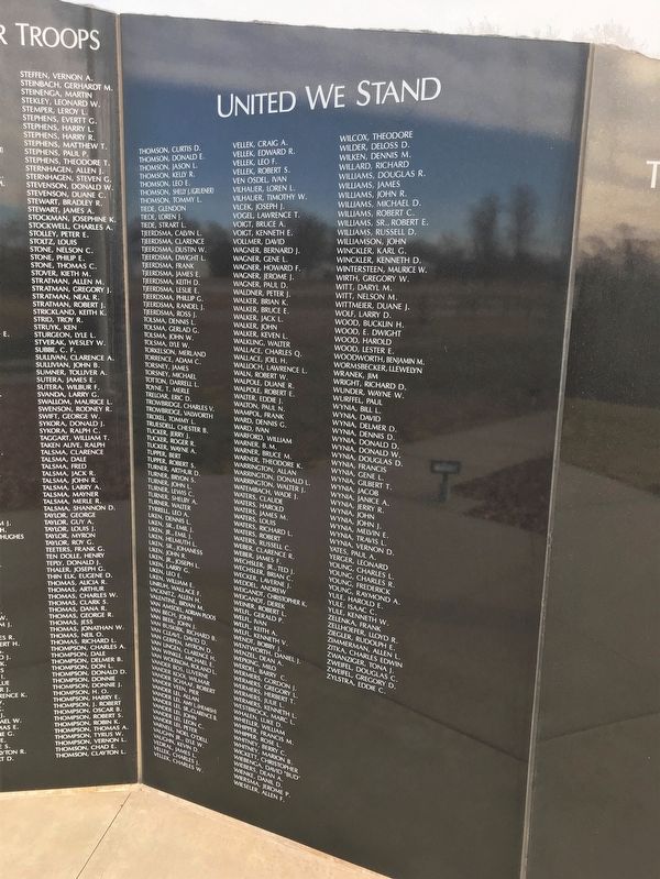 Springfield Veterans Memorial (wall 6). Click for full size. Springfield Veterans Memorial (wall 6) image. Click for full size.