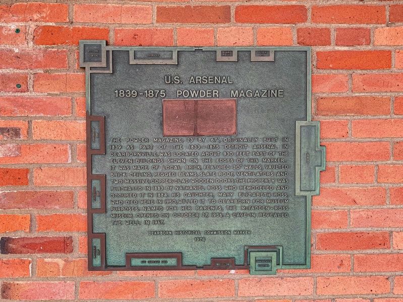 U.S. Arsenal 1839-1875 Powder Magazine Marker. Click for full size. U.S. Arsenal 1839-1875 Powder Magazine Marker image. Click for full size.