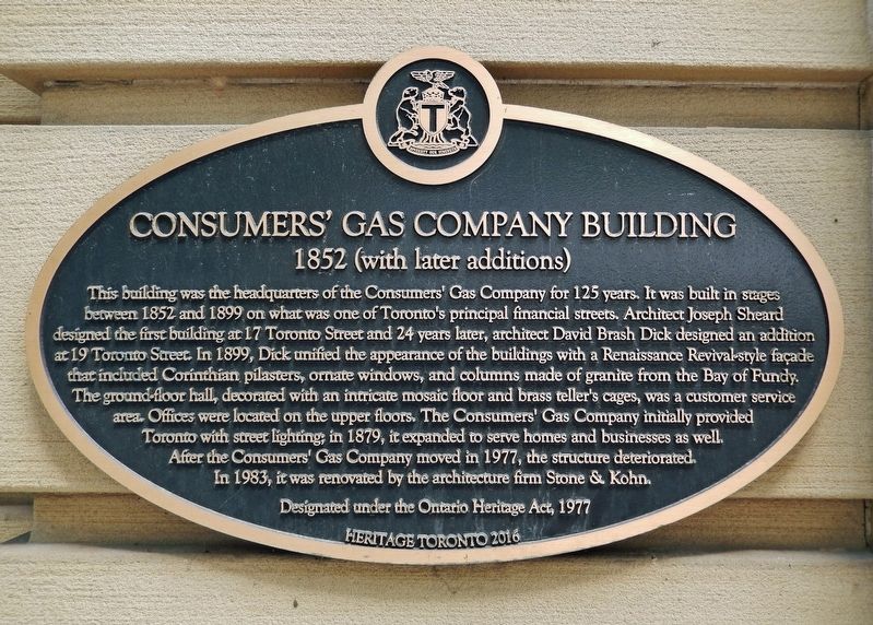 Consumers' Gas Company Building Marker image. Click for full size.