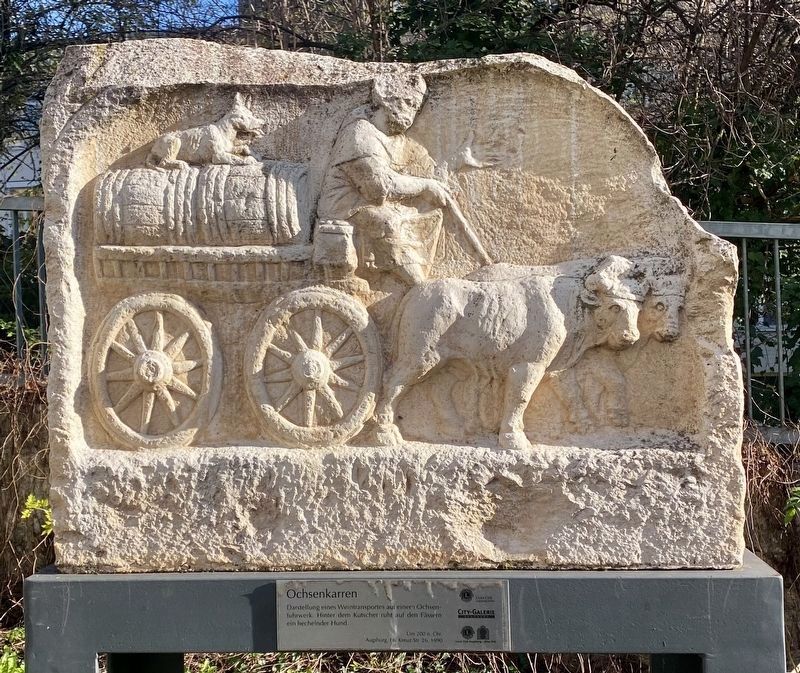 Ox cart relief (replica) image. Click for full size.