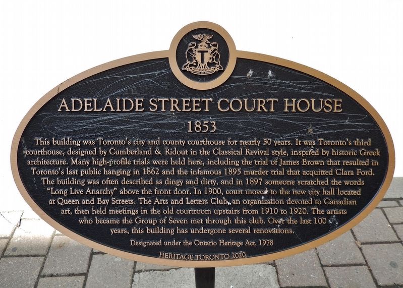 Adelaide Street Court House Marker image. Click for full size.