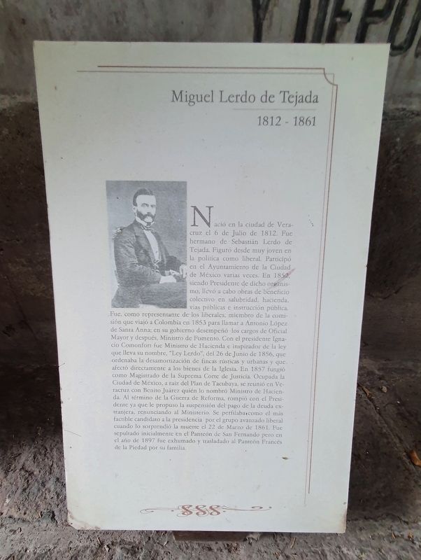 Miguel Lerdo de Tejada Marker image. Click for full size.