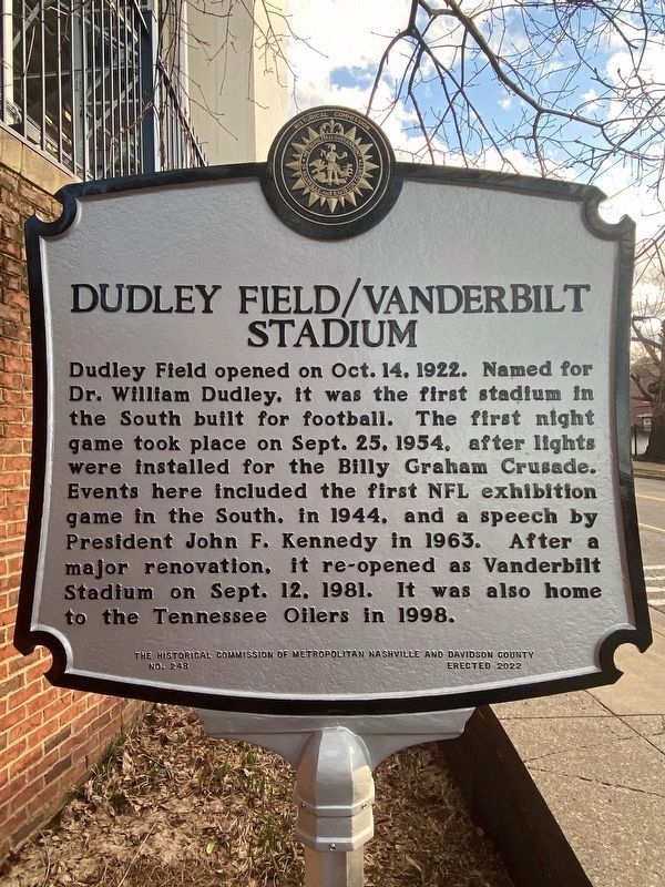 Dudley Field / Vanderbilt Stadium Marker image. Click for full size.