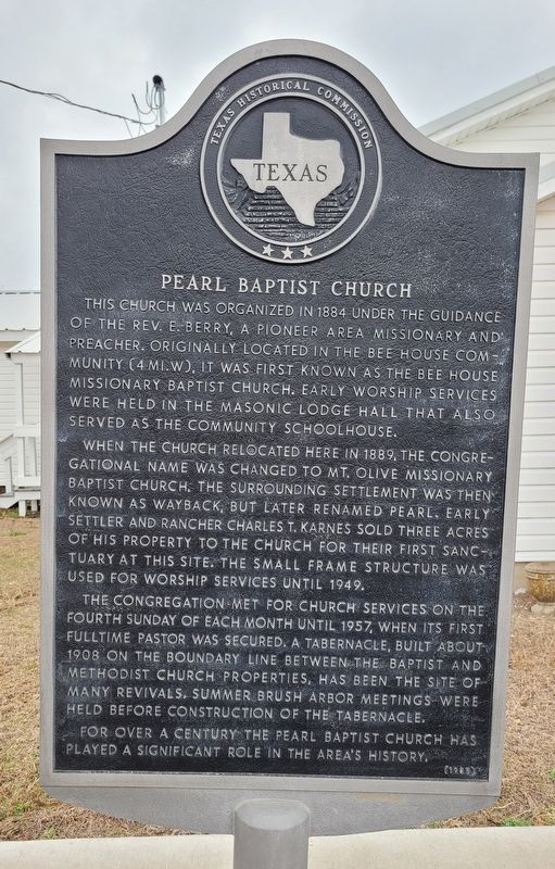 Pearl Baptist Church Marker image. Click for full size.