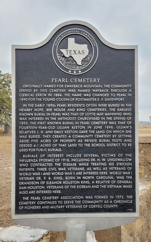 Pearl Cemetery Marker image. Click for full size.