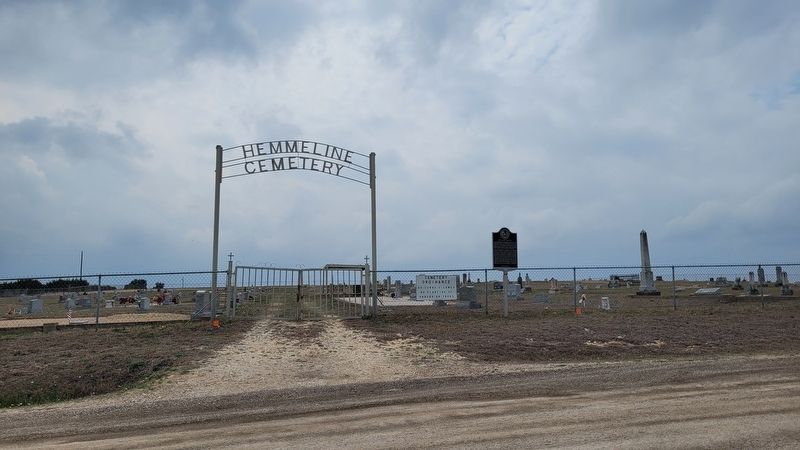 The view of the Hemmeline Cemetery and Marker from the road image. Click for full size.