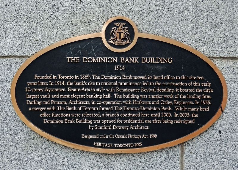 Dominion Bank Building Marker image. Click for full size.