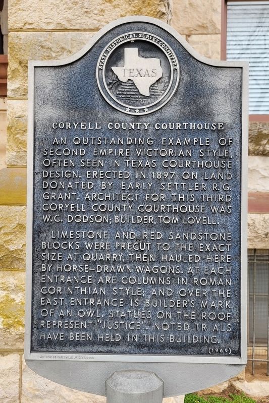 Coryell County Courthouse Marker image. Click for full size.