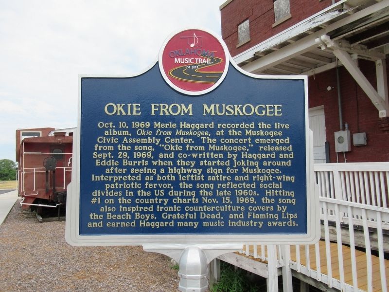 Okie From Muskogee Marker image. Click for full size.