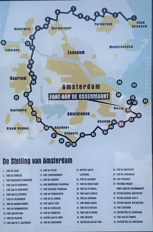 Marker inset: map of defensive system surrounding Amsterdam image. Click for full size.