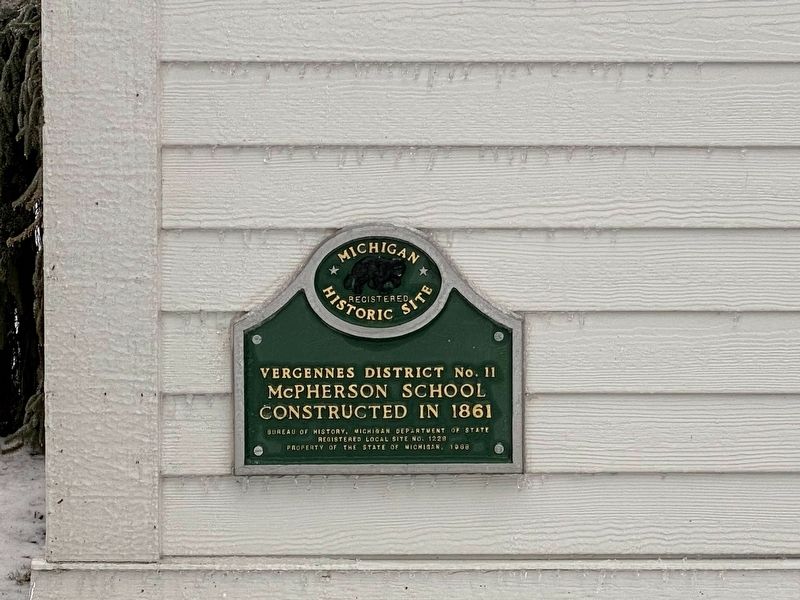 Vergennes District No. 11 McPherson School Marker image. Click for full size.