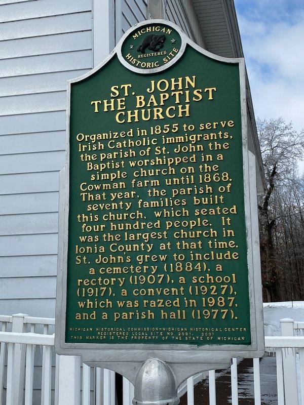 St. John the Baptist Church / St. John the Baptist Cemetery side of marker image. Click for full size.