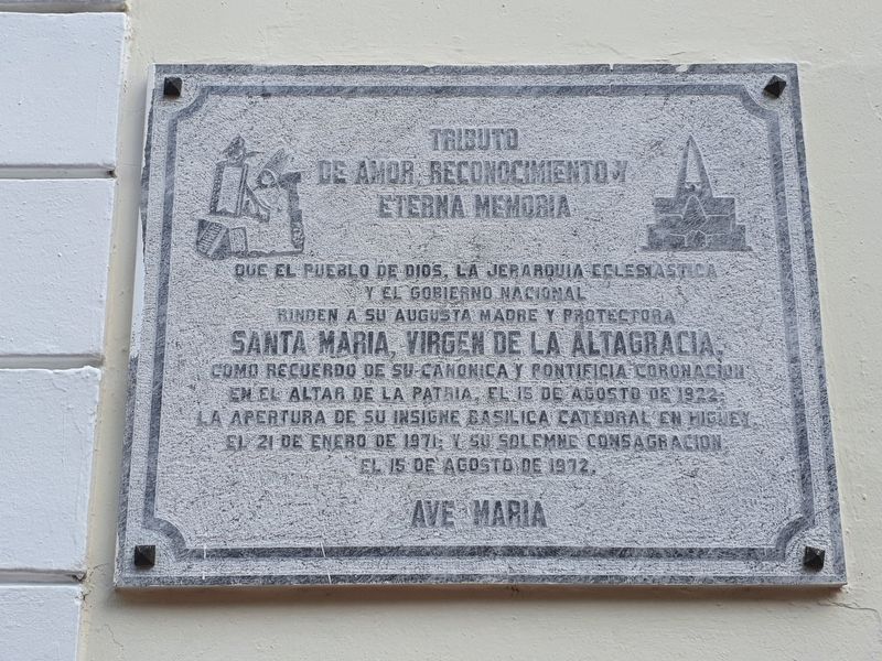 Santa Maria, Virgin of Altagracia Marker. Click for full size. Santa Maria, Virgin of Altagracia Marker image. Click for full size.