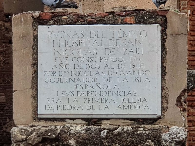 Ruins of the Temple and Hospital of San Nicolas de Bari Marker. Click for full size. Ruins of the Temple and Hospital of San Nicolas de Bari Marker image. Click for full size.