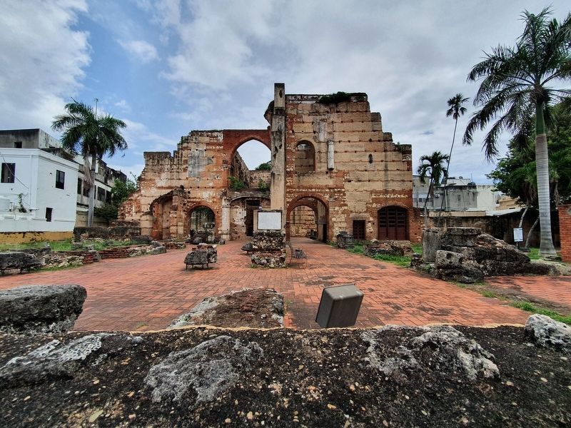 Ruins of the Temple and Hospital of San Nicolas de Bari Marker. Click for full size. Ruins of the Temple and Hospital of San Nicolas de Bari Marker image. Click for full size.