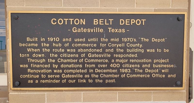 Cotton Belt Depot Marker. Click for full size. Cotton Belt Depot Marker image. Click for full size.