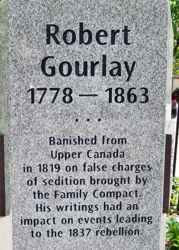 Robert Gourlay Marker image. Click for full size.