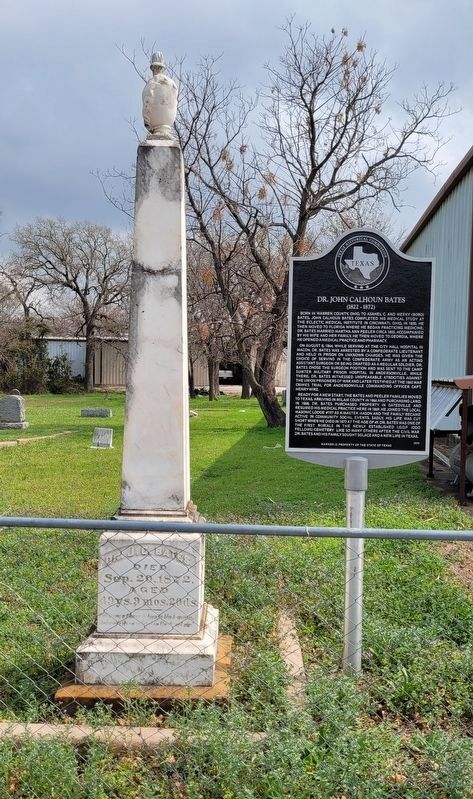 Dr. John Calhoun Bates Gravestone and Marker image. Click for full size.