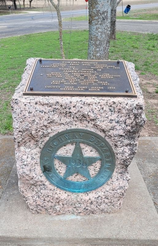 Coryell County Marker. Click for full size. Coryell County Marker image. Click for full size.