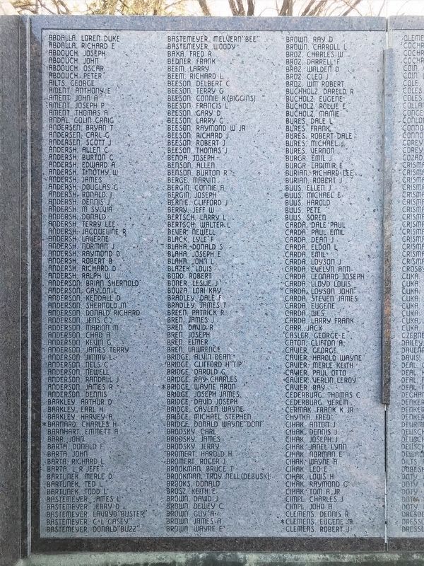 Armed Forces Memorial (north wall 1) image. Click for full size.