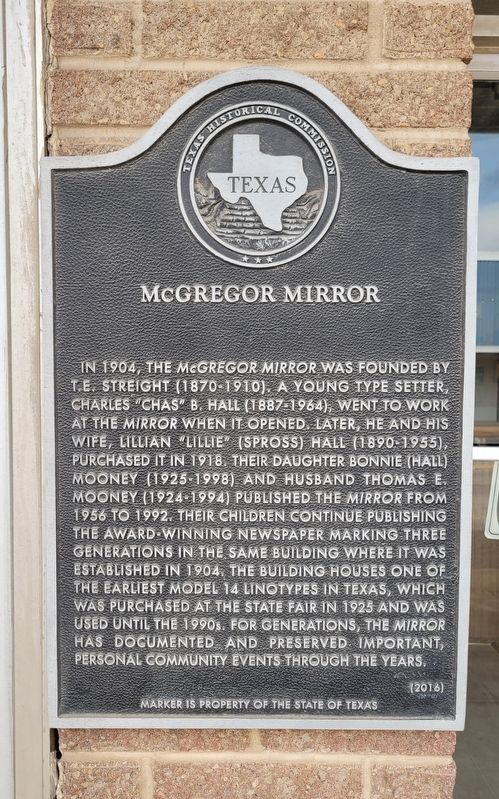McGregor Mirror Marker. Click for full size. McGregor Mirror Marker image. Click for full size.