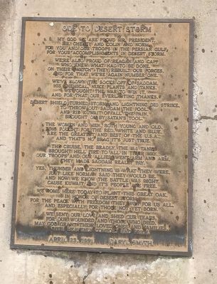 Ode to Desert Storm Marker. Click for full size. Ode to Desert Storm Marker image. Click for full size.