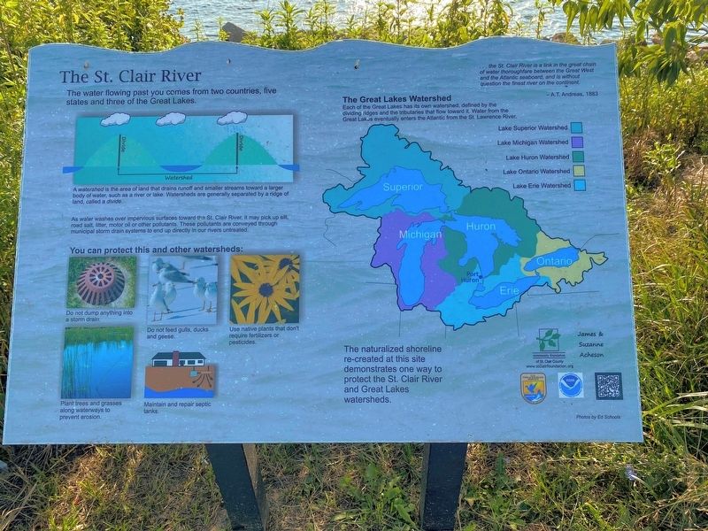 The St. Clair River Marker image. Click for full size.