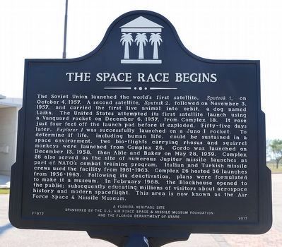 The Space Race Begins Marker (side 2) image. Click for full size.