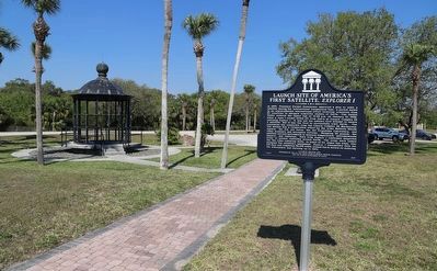 Launch site of America's first satellite, <i>Explorer I</i> / The space race begins Marker image. Click for full size.