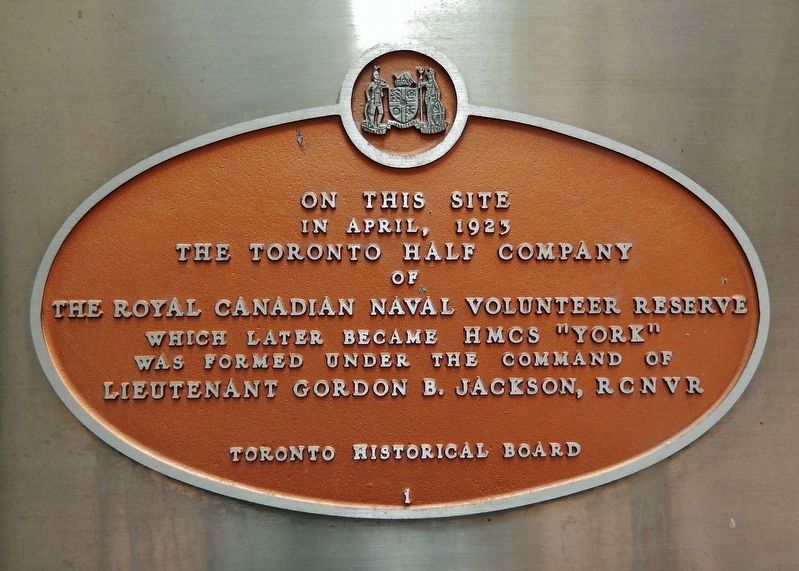 Toronto Half Company - RCNVR<br>(<i>original plaque</i>) image. Click for full size.