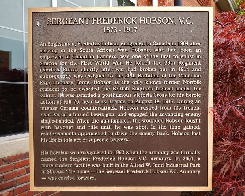 Sergeant Frederick Hobson, V.C. Marker image. Click for full size.