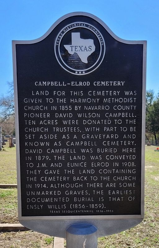 Campbell-Elrod Cemetery Marker. Click for full size. Campbell-Elrod Cemetery Marker image. Click for full size.