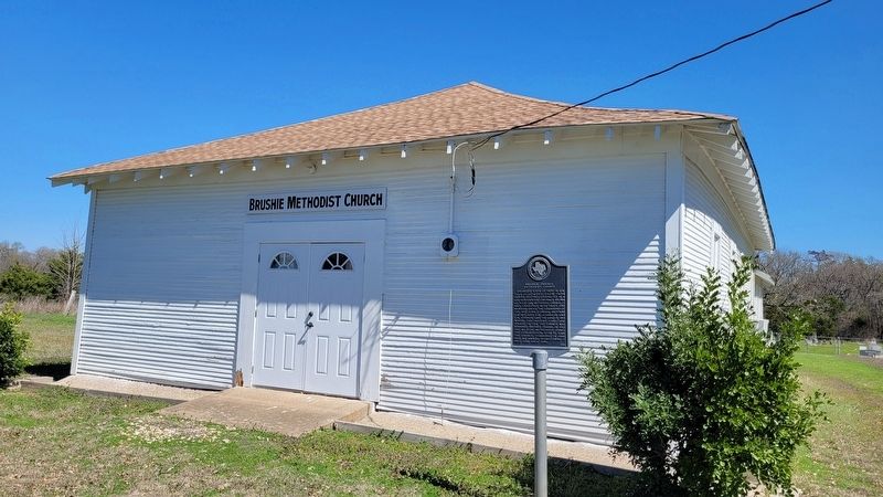 The front of the Brushie Prairie Methodist Church and Marker. Click for full size. The front of the Brushie Prairie Methodist Church and Marker image. Click for full size.