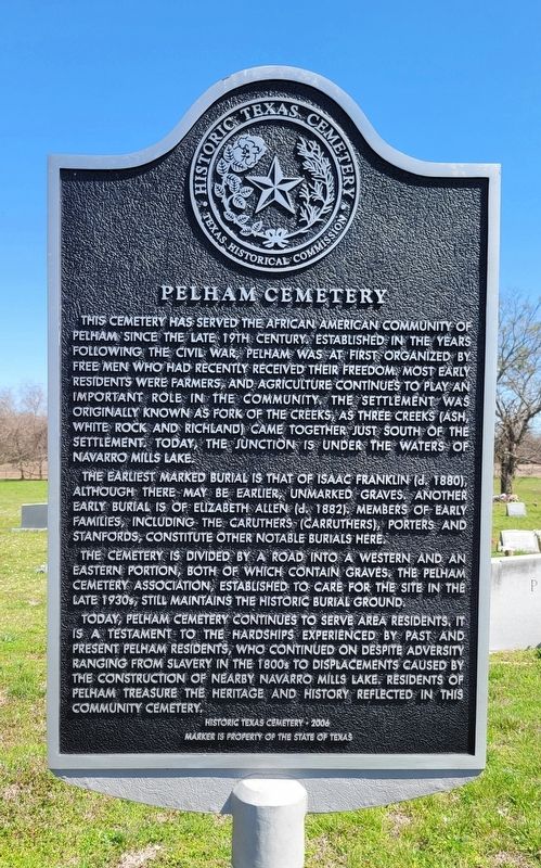 Pelham Cemetery Marker. Click for full size. Pelham Cemetery Marker image. Click for full size.