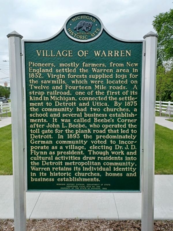 Village of Warren Marker image. Click for full size.
