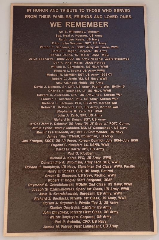 We Remember Marker. Click for full size. We Remember Marker image. Click for full size.