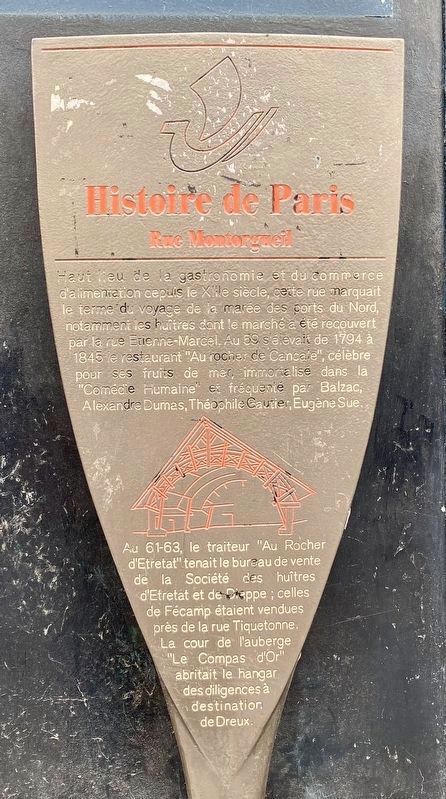 Rue Montorgueil Marker. Click for full size. Rue Montorgueil Marker image. Click for full size.