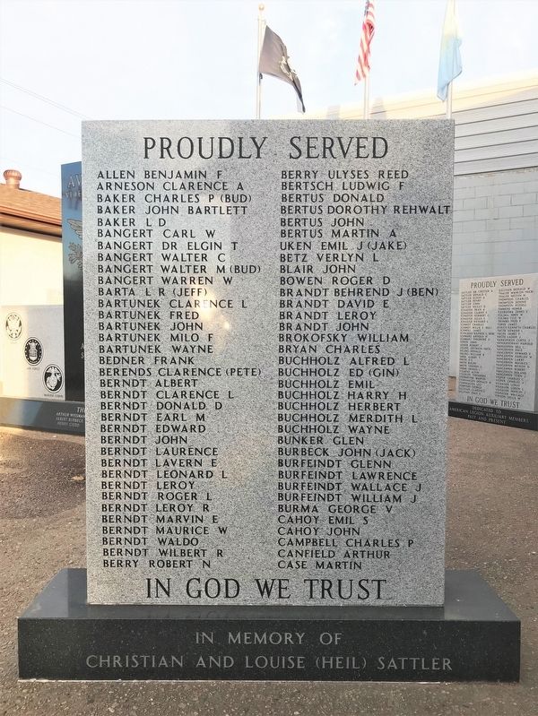 Avon Area Veterans Memorial (southwest wall, side 1) image. Click for full size.