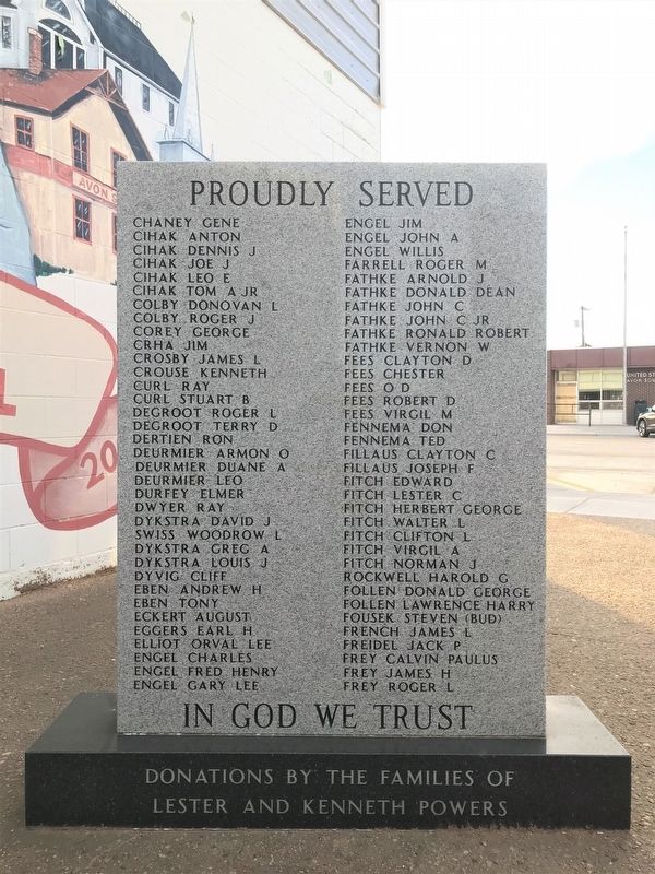 Avon Area Veterans Memorial (southwest wall, side 2) image. Click for full size.