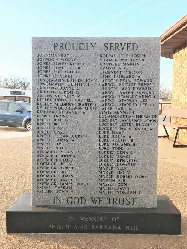 Avon Area Veterans Memorial (northwest wall, side 2). Click for full size. Avon Area Veterans Memorial (northwest wall, side 2) image. Click for full size.