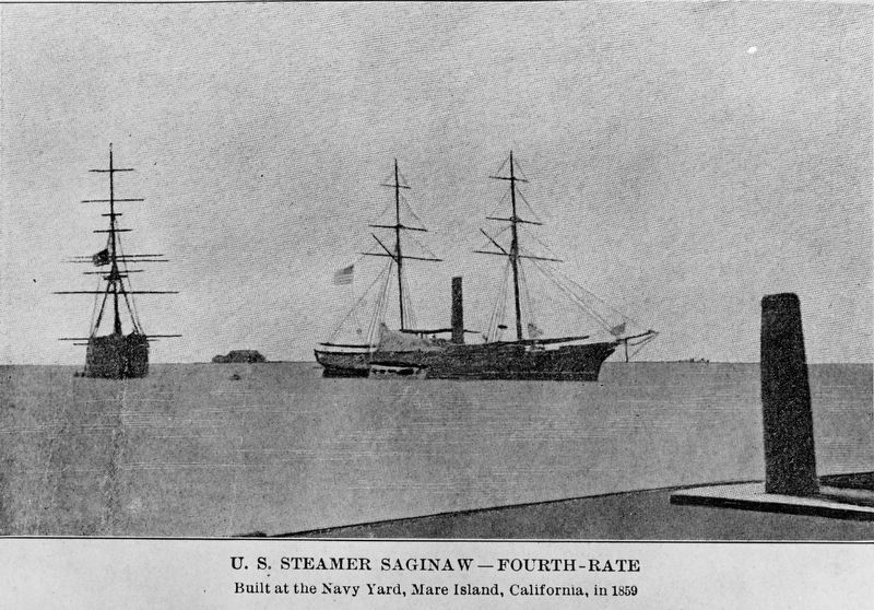 USS Saginaw (Side-Wheel Steamer), 1860-1870 image. Click for full size.