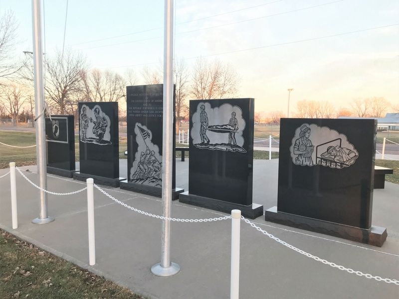 American Legion Veterans Memorial <i>(rear view)</i>. Click for full size. American Legion Veterans Memorial <i>(rear view)</i> image. Click for full size.