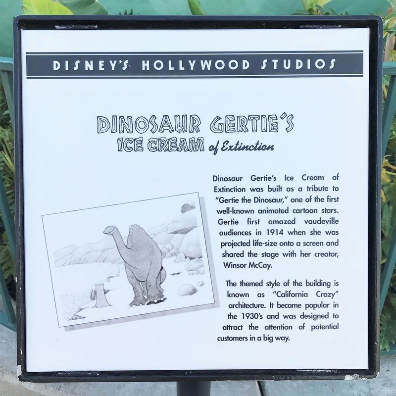 Dinosaur Gertie's Ice Cream of Extinction Marker image. Click for full size.