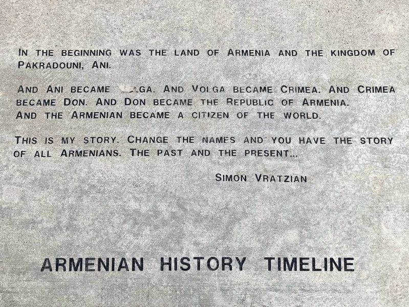 Armenian History Timeline Marker image. Click for full size.
