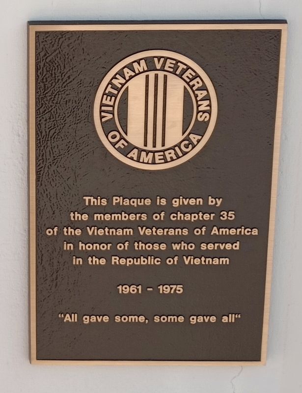 Vietnam Veterans Of America Marker. Click for full size. Vietnam Veterans Of America Marker image. Click for full size.